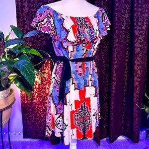 Aqua festive dress, woman’s Sz Med